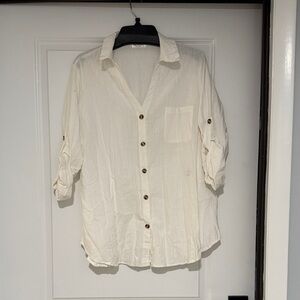Women's Cream Button-Down Shirt